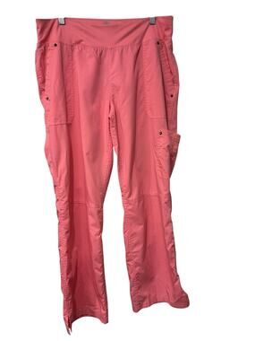 Healing Hands Purple Label Tori Cargo Scrub Pants Women's LP Large Petite Coral